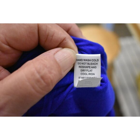 Women's Cable and Guage Royal Blue One Shoulder Lined Swing Top Size L - Picture 6 of 7